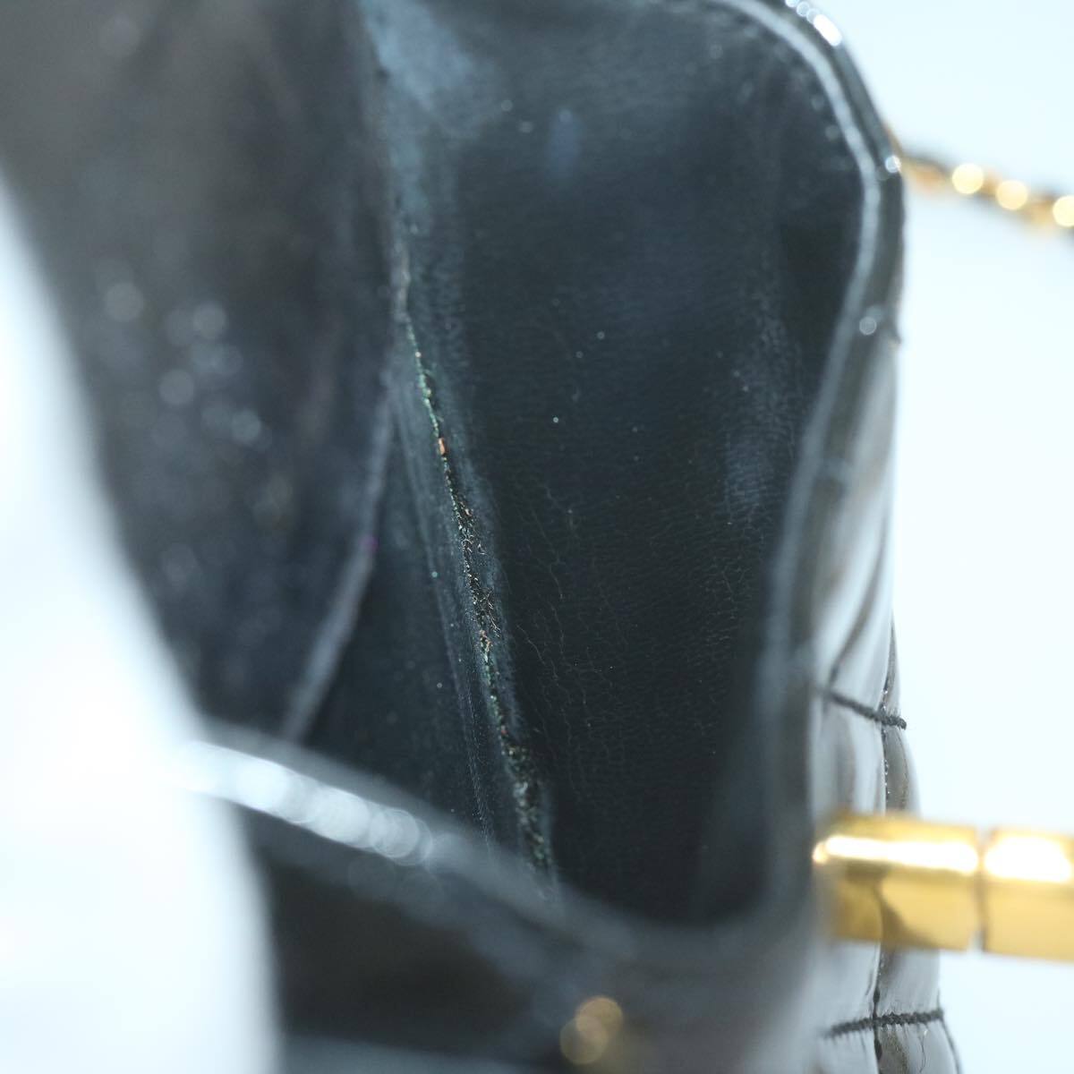 Chanel Vintage CC Flap Phone Holder Crossbody Bag Quilted Patent, BLACK, PATENT_LEATHER, Crossbody bag