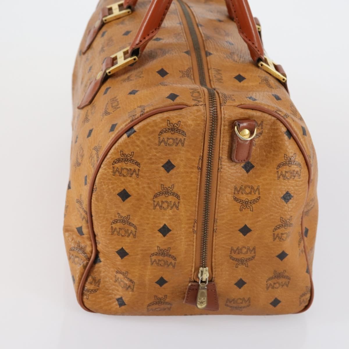 MCM Vicetos travel bag logogram boston, BROWN, CANVAS, Travel bag