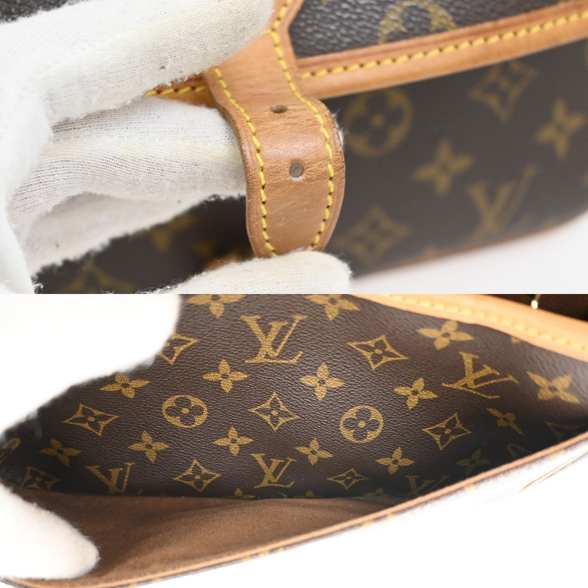 Louis Vuitton Sologne Handbag Monogram Canvas, Brown, Leather, Shoulder Bag