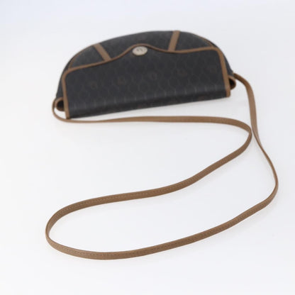 Christian Dior Vintage Honeycomb Flap Crossbody Bag Canvas and Leather, BLACK, CANVAS, Shoulder bag