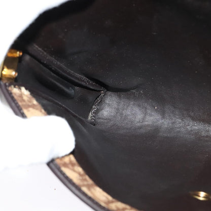 Christian Dior Vintage Trotter Flap Shoulder Bag Canvas, BROWN, CANVAS, Shoulder bag