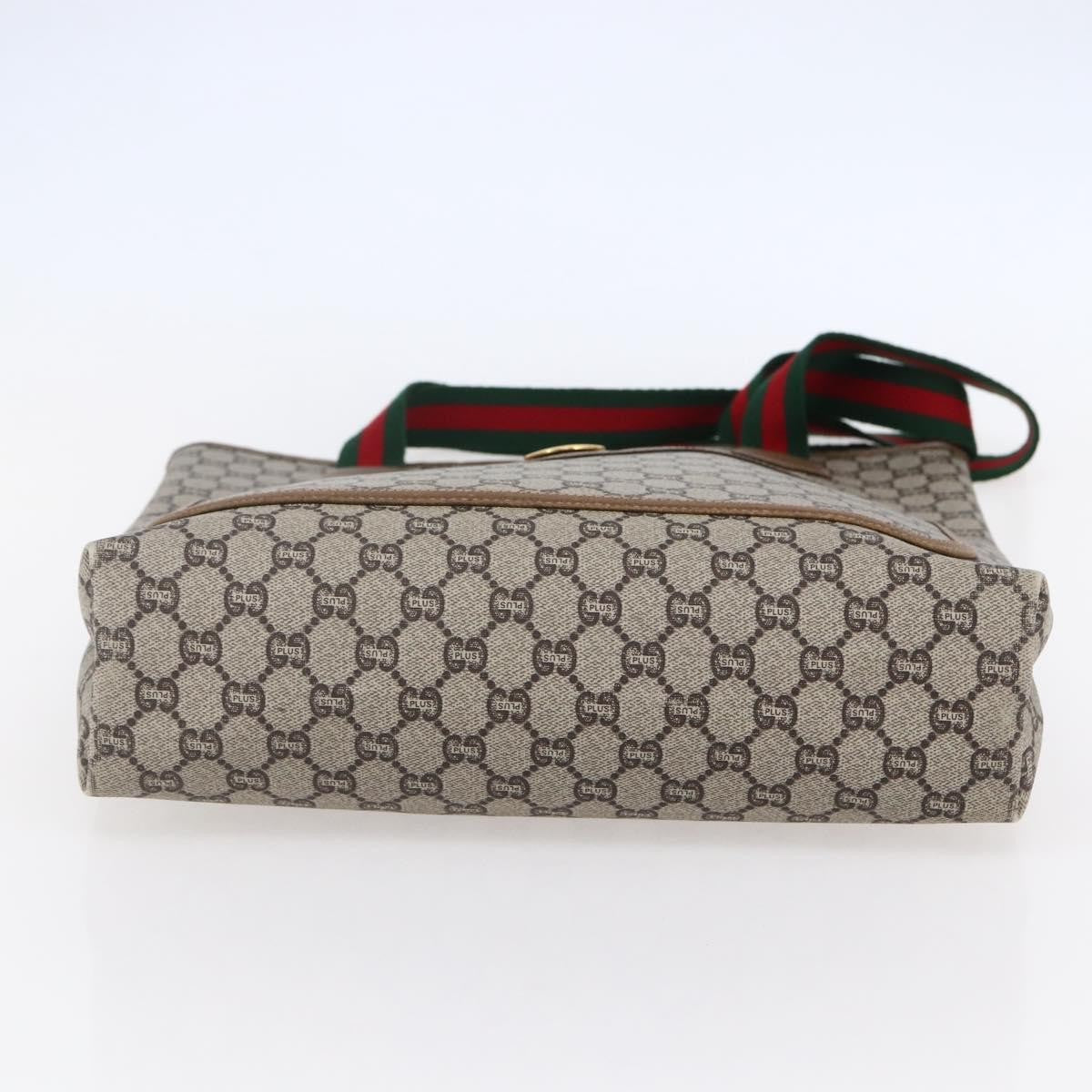 Gucci Vintage Web Strap Tote GG Coated Canvas, BEIGE, CANVAS, Tote bag