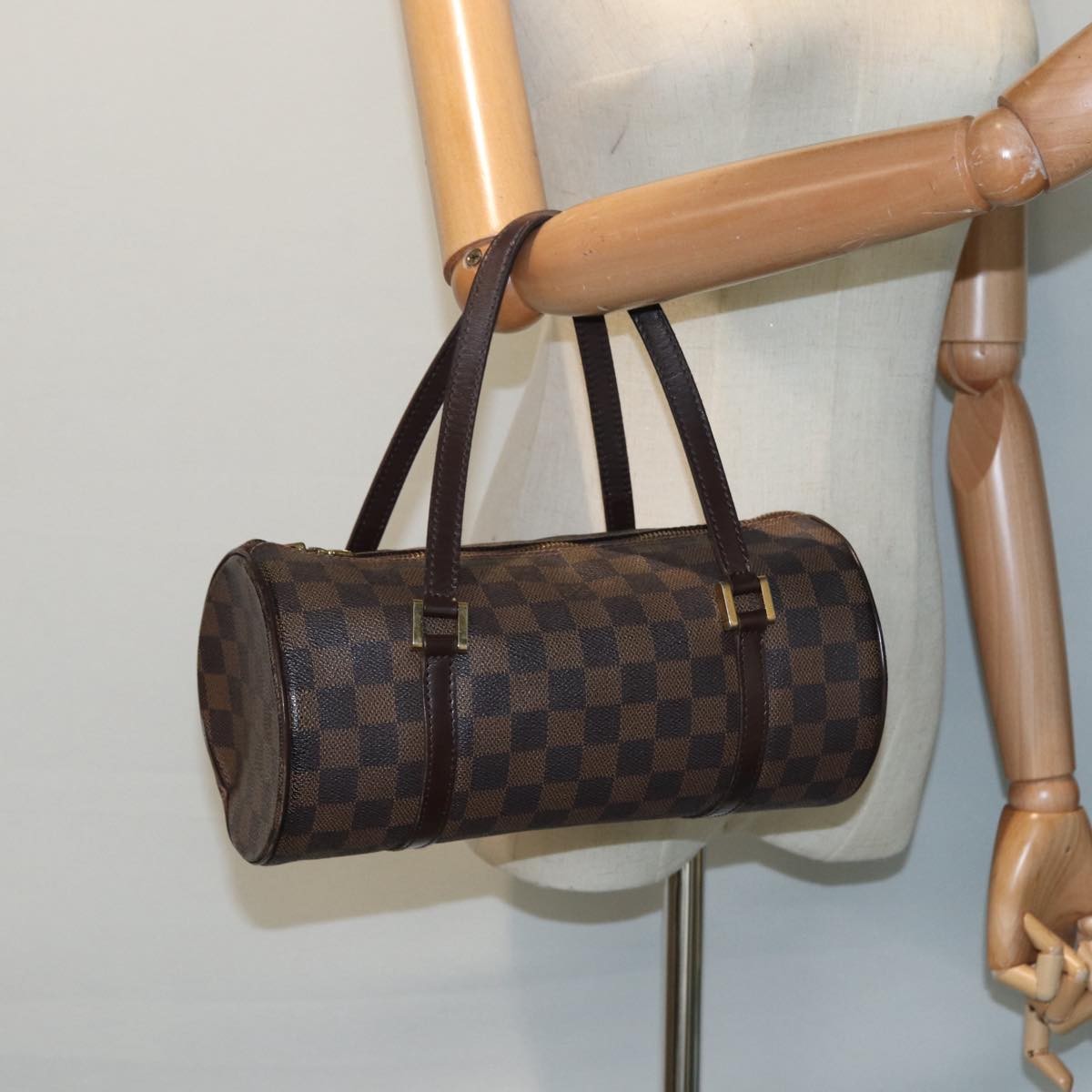 Louis Vuitton Papillon Handbag Damier, BROWN, CANVAS, Handbag