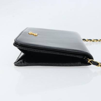 Chanel Wallet on Chain Quilted Patent, Black, Patent Leather, Shoulder Bag