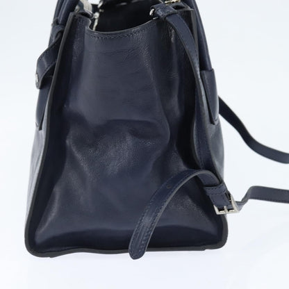 Prada Cuir Convertible Shopping Tote Leather, NAVY, LEATHER, Handbag