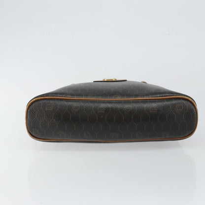 Christian Dior Vintage Honeycomb Handbag Canvas Leather, BLACK, CANVAS, Handbag