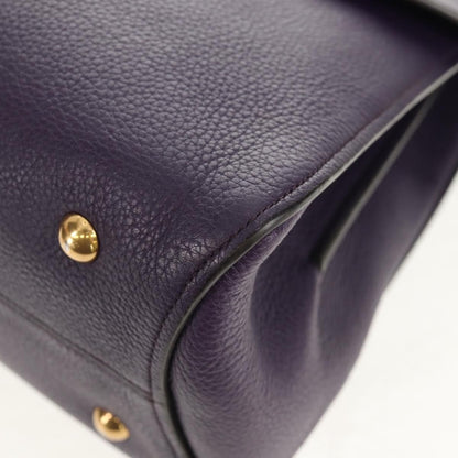 Salvatore Ferragamo Margot Satchel Leather, PURPLE, LEATHER, Handbag