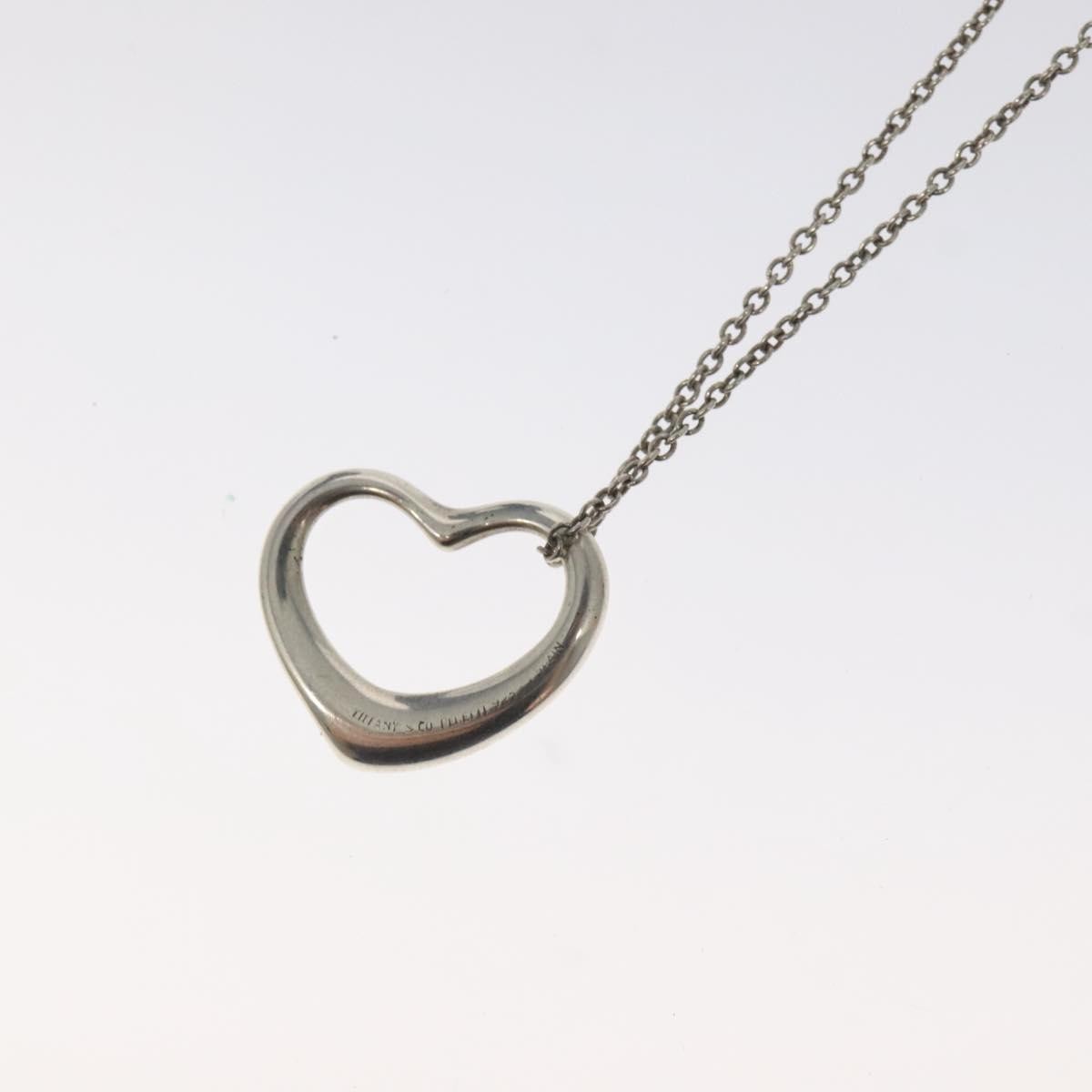 Tiffany & Co. Elsa Peretti Open Heart Pendant Necklace Sterling Silver, SILVER, SILVER, Necklace
