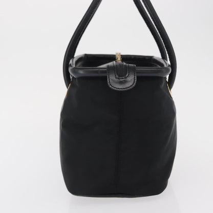 Celine Circle Logo Handbag Nylon, BLACK, NYLON, Handbag