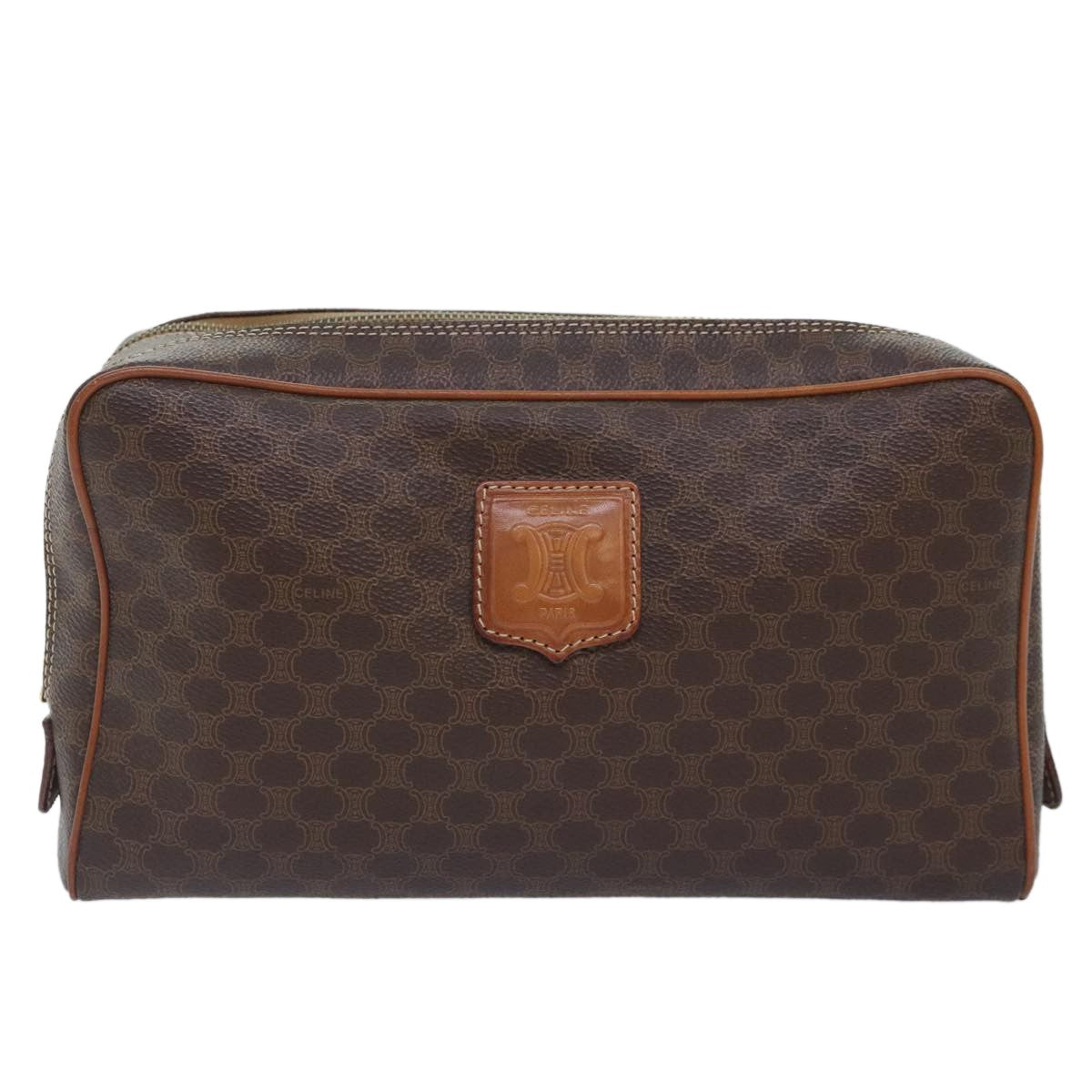 Celine Macadam Pochette Clutch, BROWN, CANVAS, Clutche & pouche