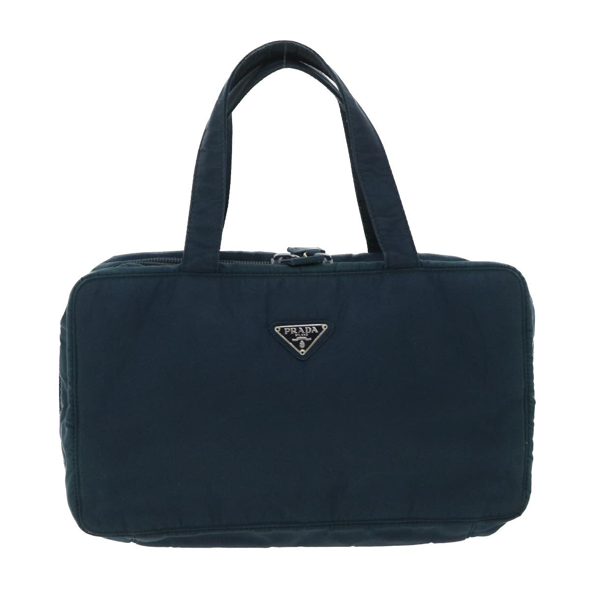 Prada Double Zip Wristlet Pouch Tessuto, NAVY, NYLON, Clutche & pouche