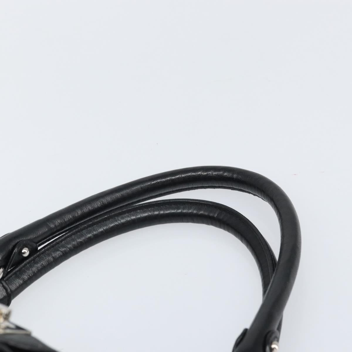 Salvatore Ferragamo Gancini handbag Leather, Black, Leather, Handbag