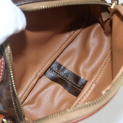 Celine Vintage Macadam Handbag Canvas and Leather, BROWN, CANVAS, Shoulder bag