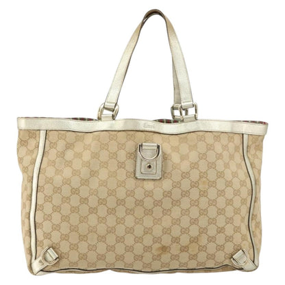 Gucci Abbey D-Ring Tote (Outlet) GG Coated Canvas, BEIGE, CANVAS, Tote bag