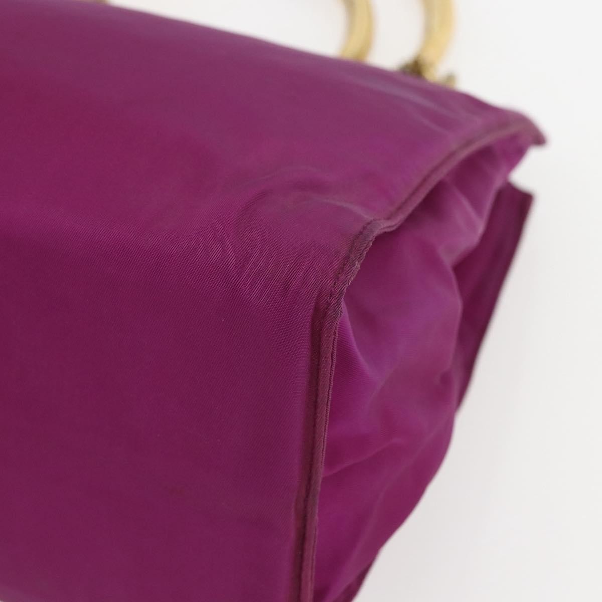 Prada Metal Handles Tote Tessuto, PURPLE, NYLON, Handbag