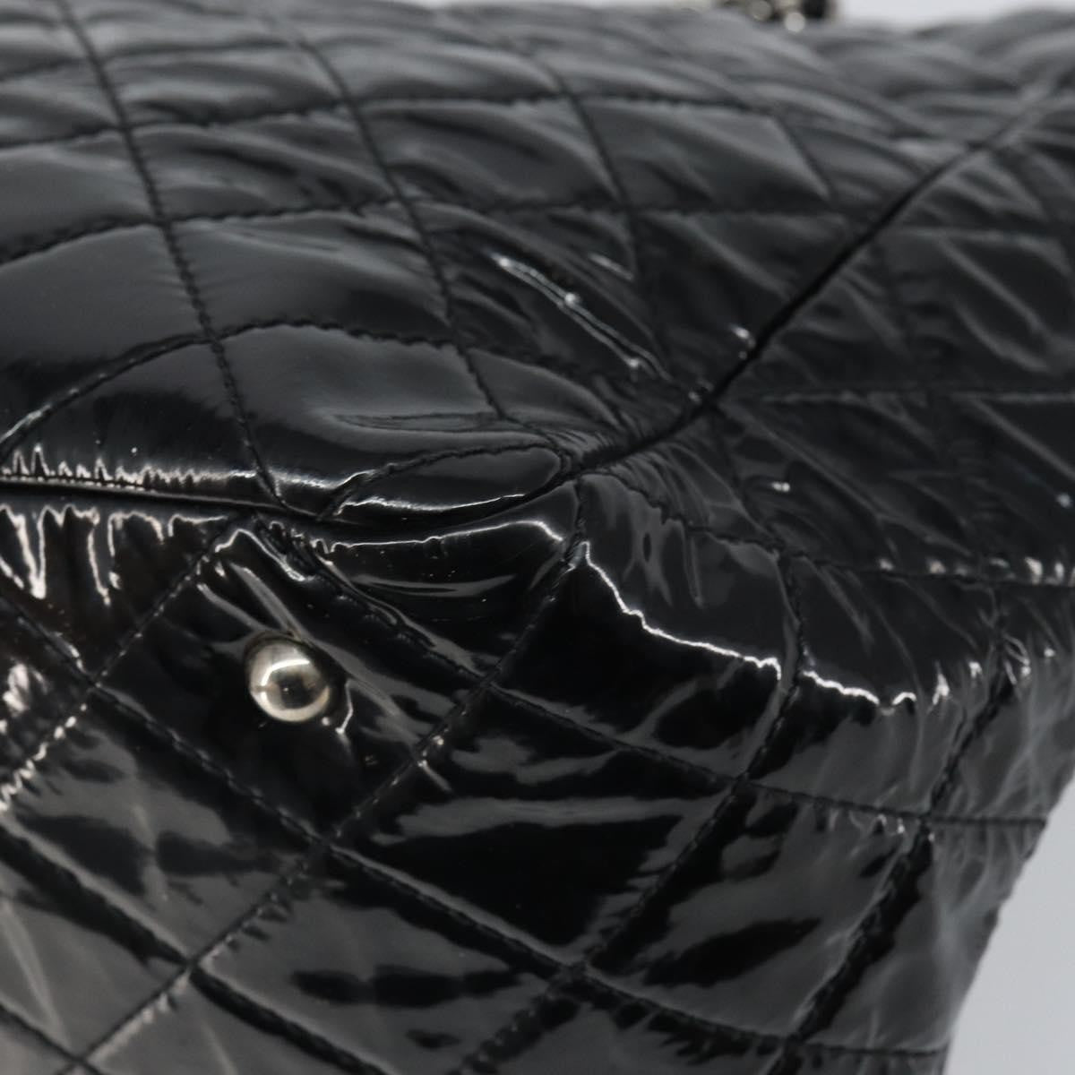 Chanel CC Charm Tote Quilted Patent Vinyl, BLACK, PATENT_LEATHER, Tote bag