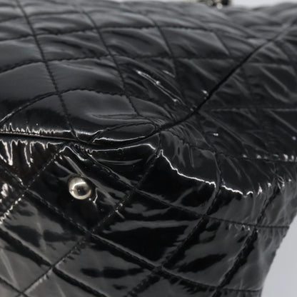 Chanel CC Charm Tote Quilted Patent Vinyl, BLACK, PATENT_LEATHER, Tote bag