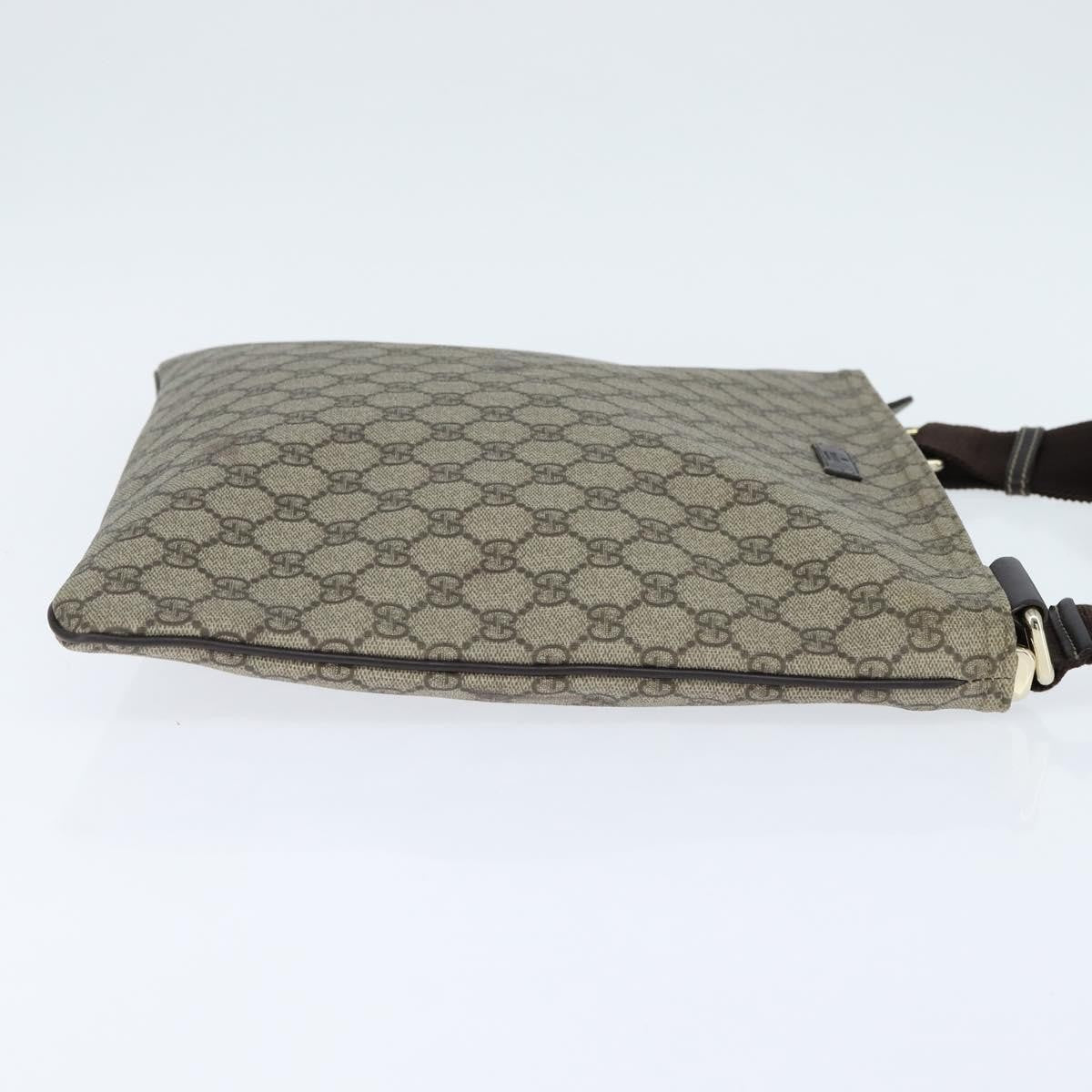 Gucci Zip Top Messenger Bag GG Coated Canvas, BEIGE, CANVAS, Shoulder bag