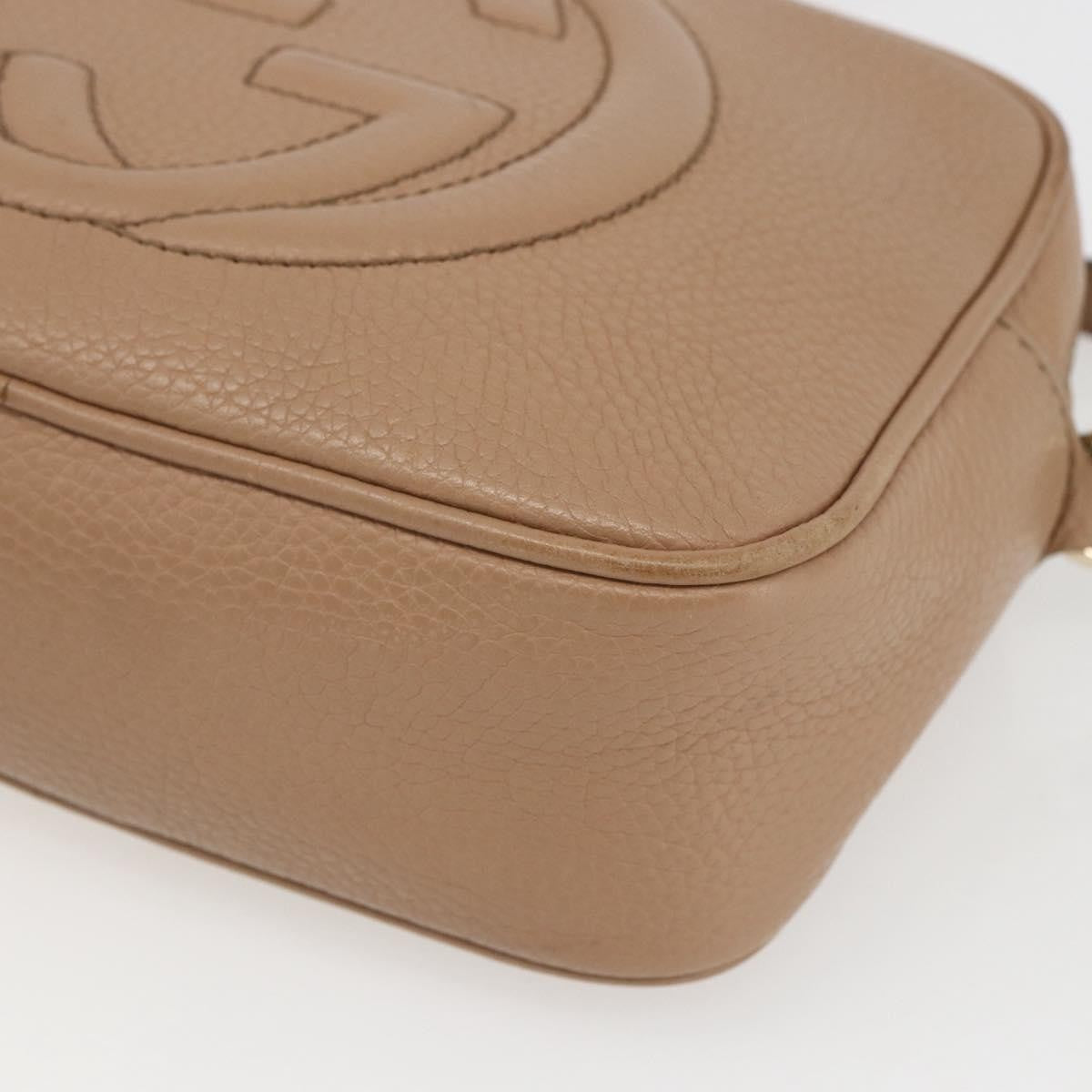 Gucci Soho Disco Crossbody Bag Leather, BEIGE, LEATHER, Shoulder bag