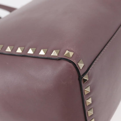 Valentino Garavani Rockstud Tote Rigid Leather, PURPLE, LEATHER, Handbag