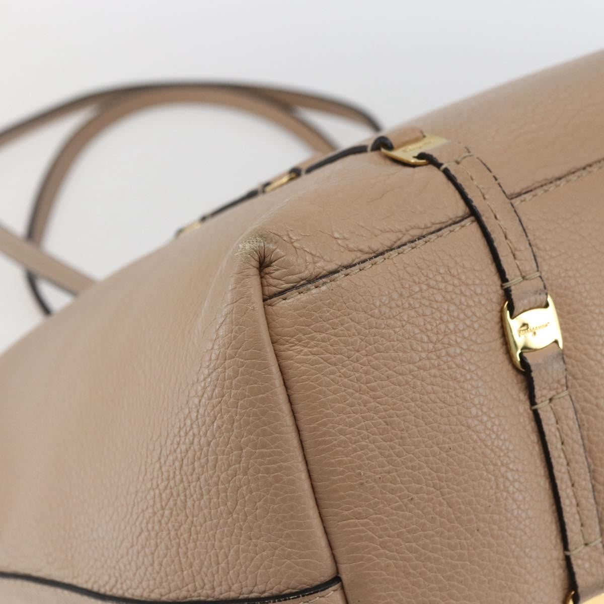 Salvatore Ferragamo Vala tote Leather, BEIGE, LEATHER, Tote bag
