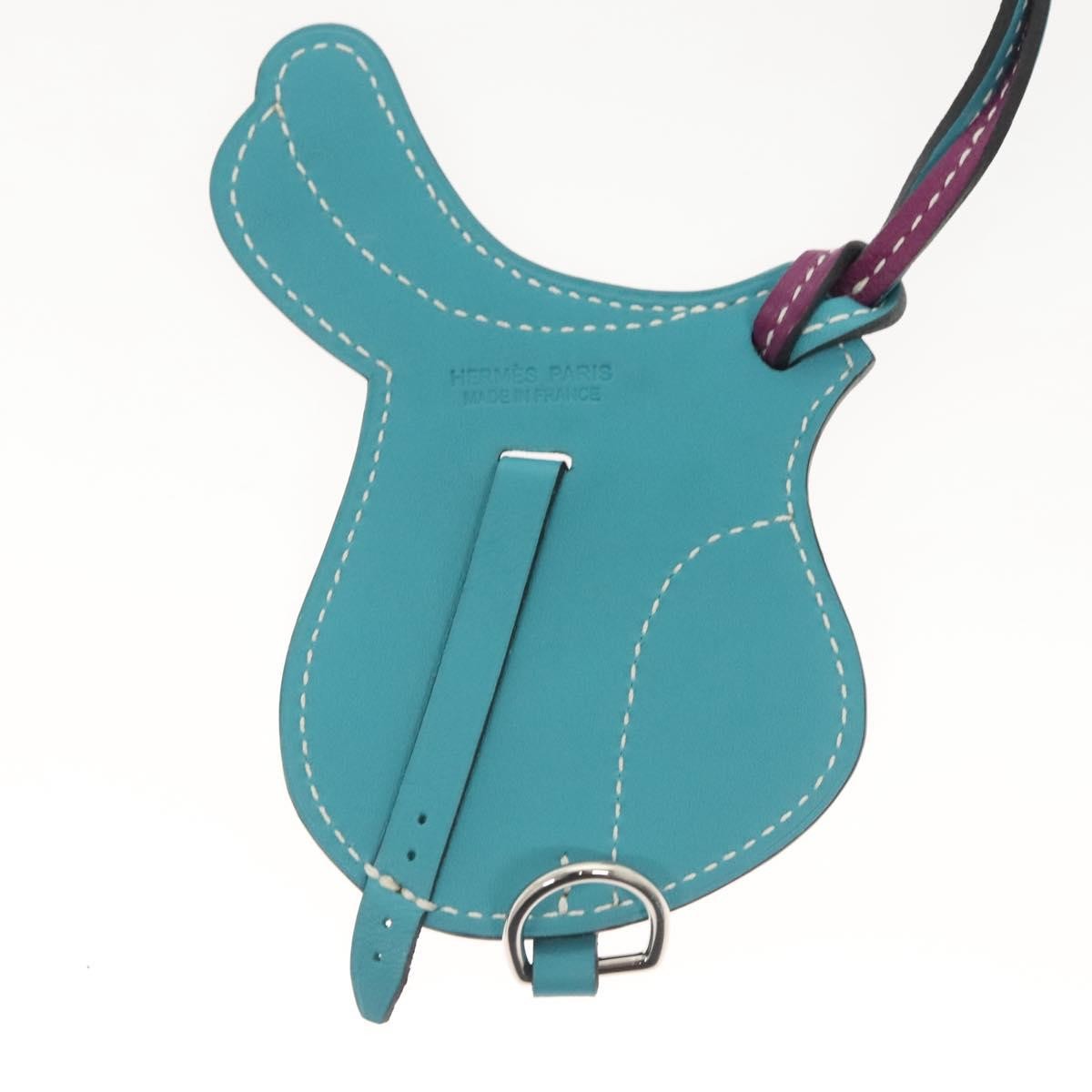 Hermes Paddock Selle Bag Charm Leather, PURPLE, LEATHER, Charms and Keychains