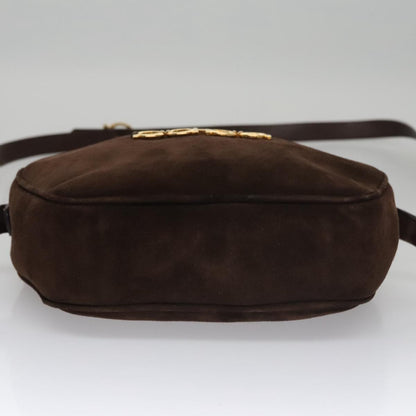 Salvatore Ferragamo Gancini Shoulder Bag Suede, Brown, Suede, Shoulder Bag