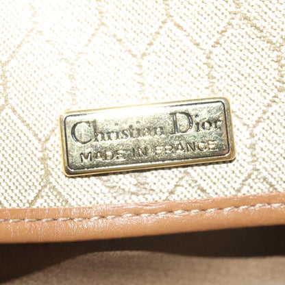 Christian Dior Vintage Honeycomb chain Canvas, BEIGE, CANVAS, Handbag