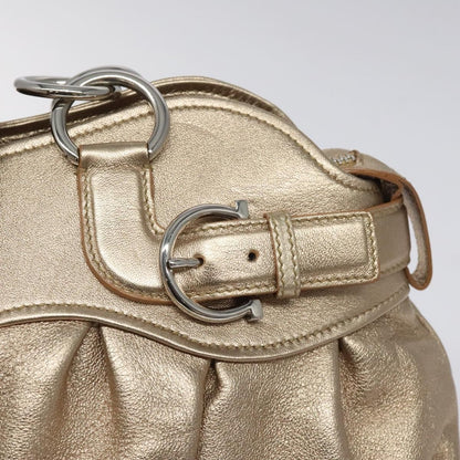 Salvatore Ferragamo Marisa Satchel Leather, GOLD, LEATHER, Handbag