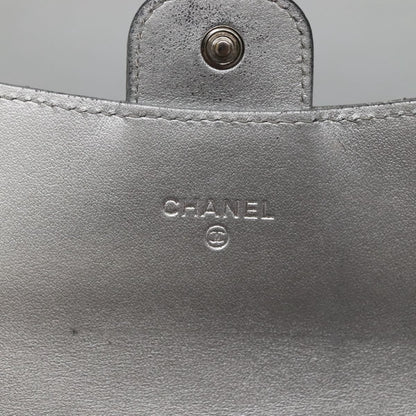 Chanel L-Flap Wallet Chevron Patent, SILVER, PATENT_LEATHER, Wallets