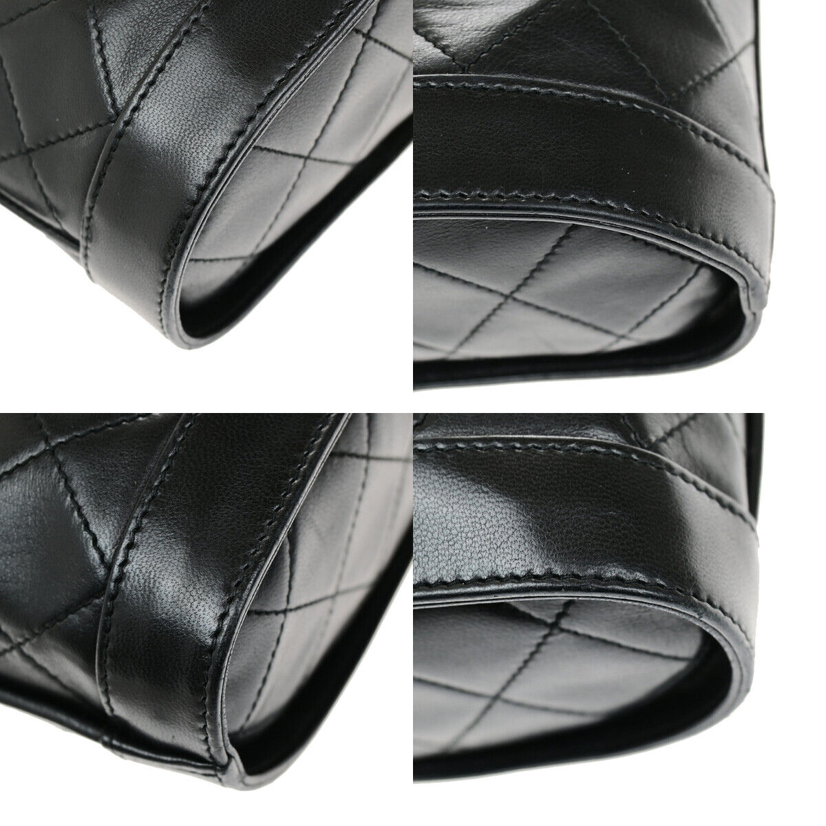 Chanel Vintage Tassel Box Bag Quilted Leather, BLACK, LEATHER, Shoulder bag