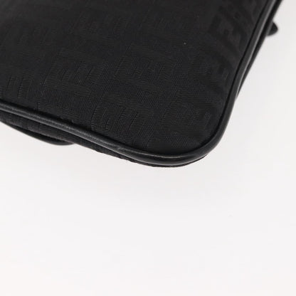 Fendi FF Logo Pouch Canvas, BLACK, CANVAS, Clutche & pouche