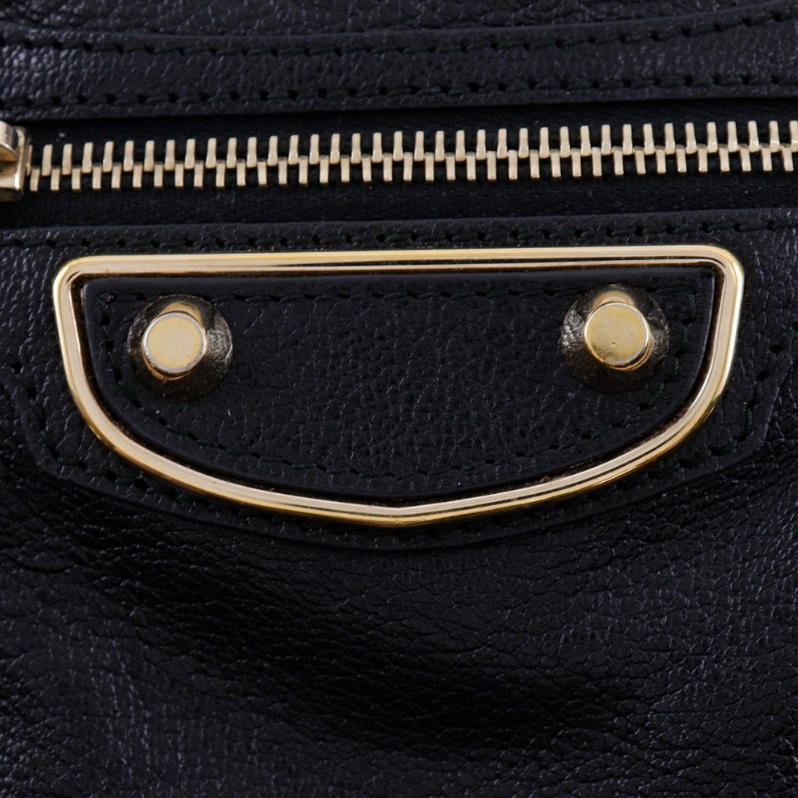 Balenciaga City Classic Metallic Edge Bag Leather, Black, Leather, Handbag