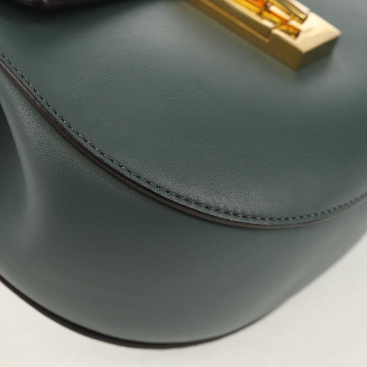 Chloe Drew Shoulder Bag Leather, BLUE, LEATHER, Shoulder bag