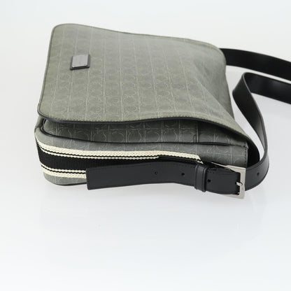 Salvatore Ferragamo Gancini Flap Shoulder Bag PVC, GRAY, PVC, Shoulder bag