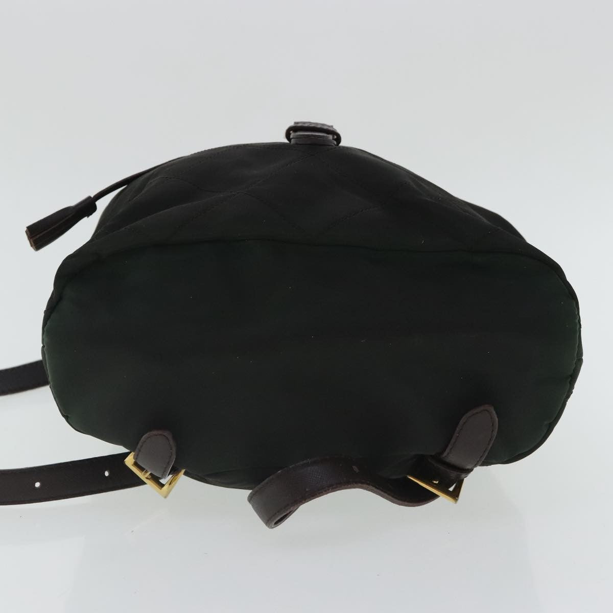 Prada Buckle Backpack Quilted Tessuto, GREEN, NYLON, Backpack