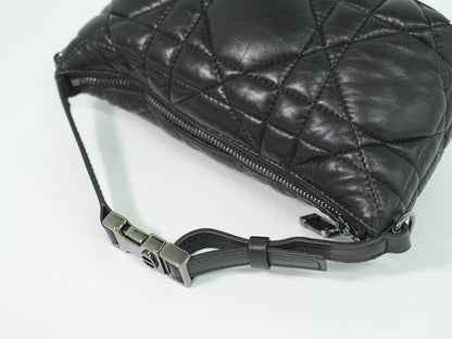 Christian Dior DiorTravel Nomad Pouch Macrocannage Quilt Calfskin, Black, Leather, Clutch