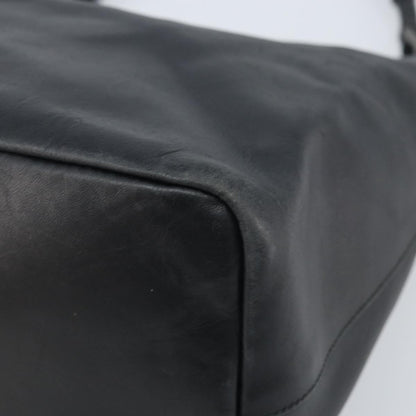 Gucci Vintage Bamboo Hobo Leather, BLACK, LEATHER, Handbag