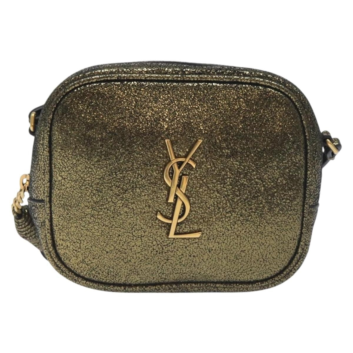 Saint Laurent Classic Monogram Blogger Crossbody Bag Leather, GOLD, LEATHER, Crossbody bag