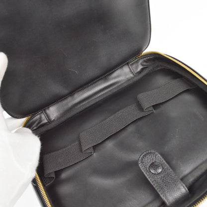 Chanel Vintage Timeless Zip Around Vanity Case Caviar, BLACK, LEATHER, Handbag