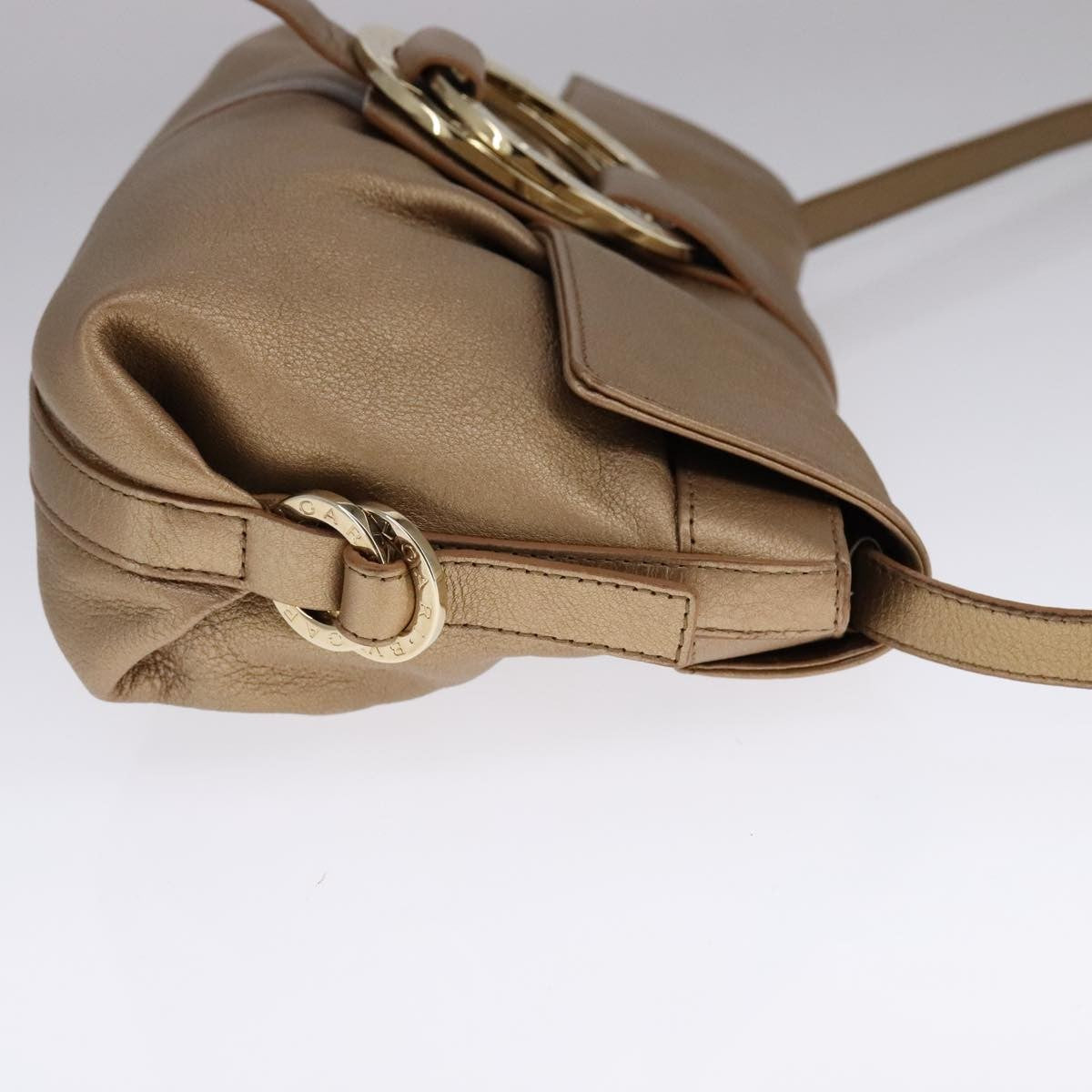 Bvlgari Chandra Flap Shoulder Bag Leather, GOLD, LEATHER, Shoulder bag