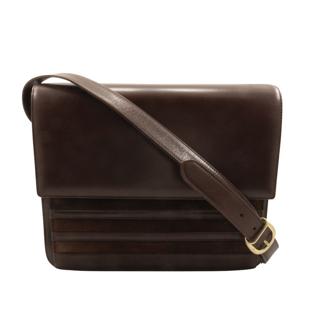 Gucci Old Gucci shoulder bag Suede and Leather, BROWN, LEATHER, Shoulder bag