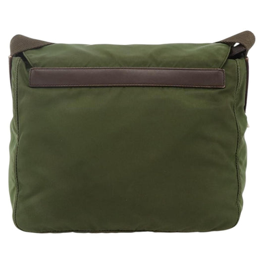 Prada Buckle Messenger Bag Tessuto, Green, Nylon, Shoulder Bag