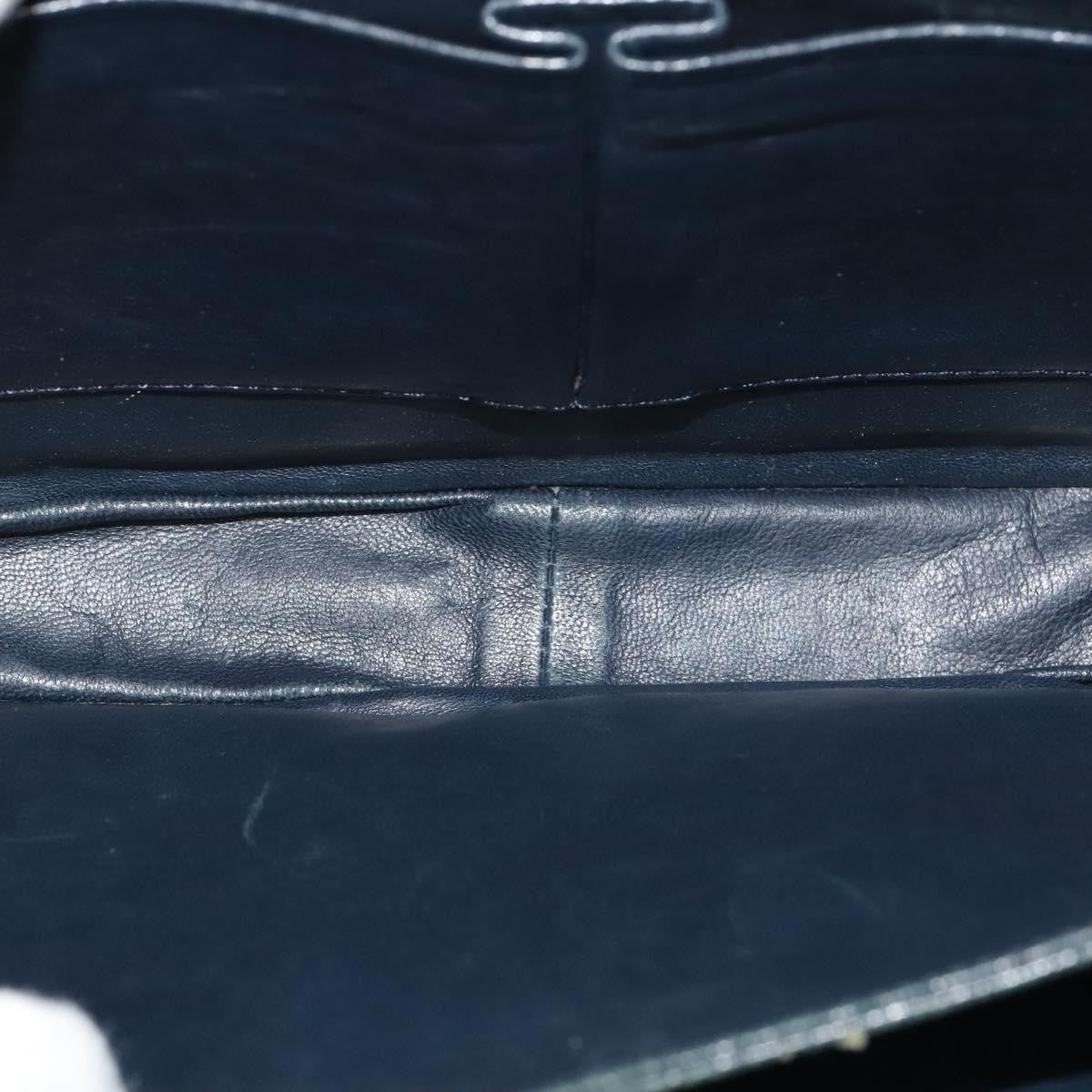 Celine Flap Shoulder Bag Leather, NAVY, LEATHER, Shoulder bag