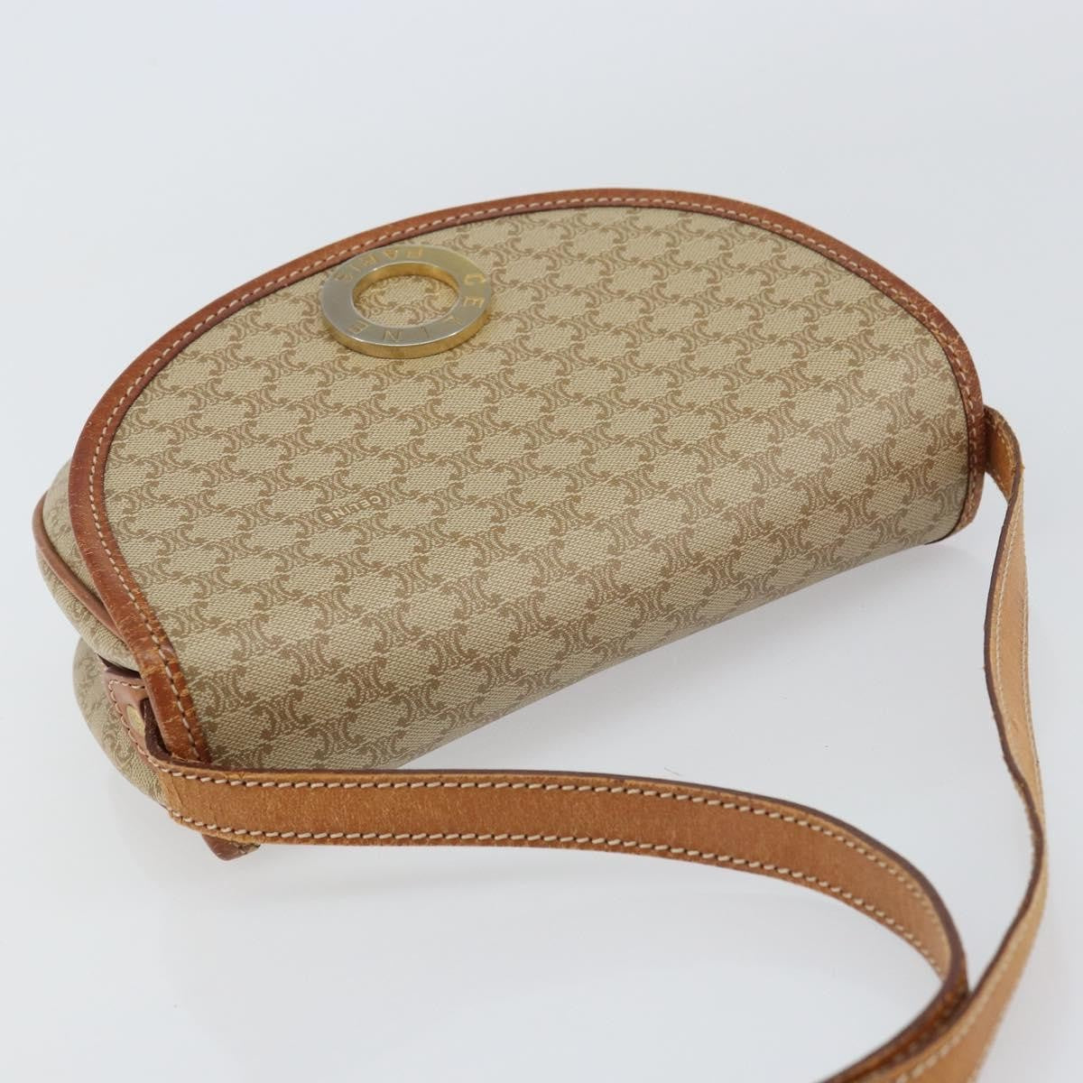 Celine Macadam Shoulder Bag PVC Leather, BEIGE, PVC, Shoulder bag