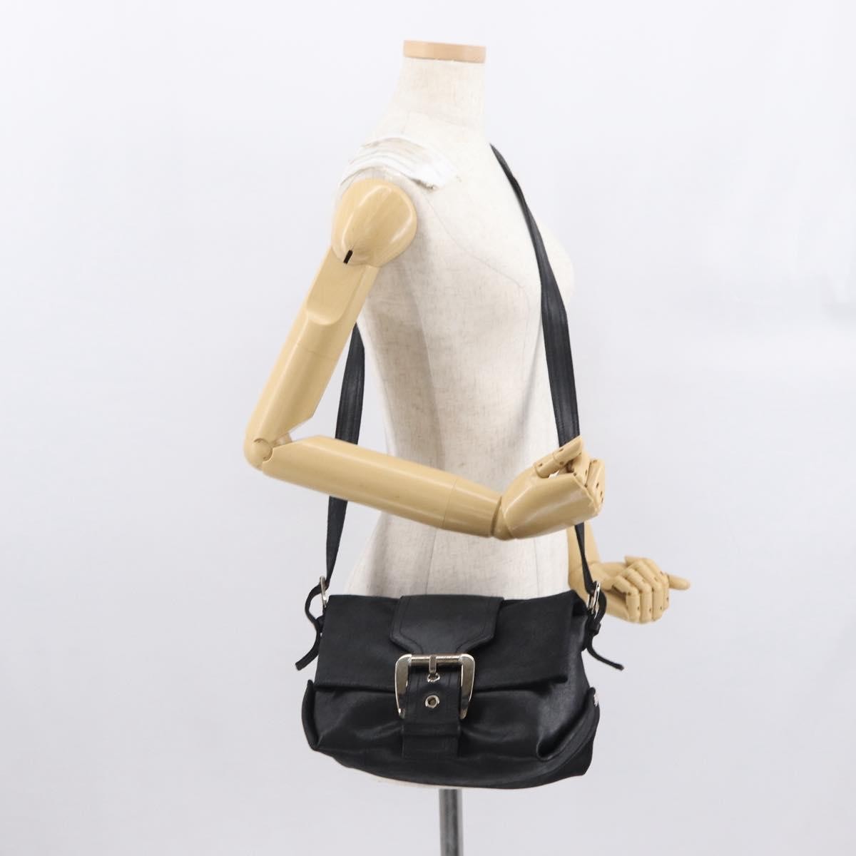 Celine Vintage Shoulder Bag Leather, BLACK, LEATHER, Shoulder bag
