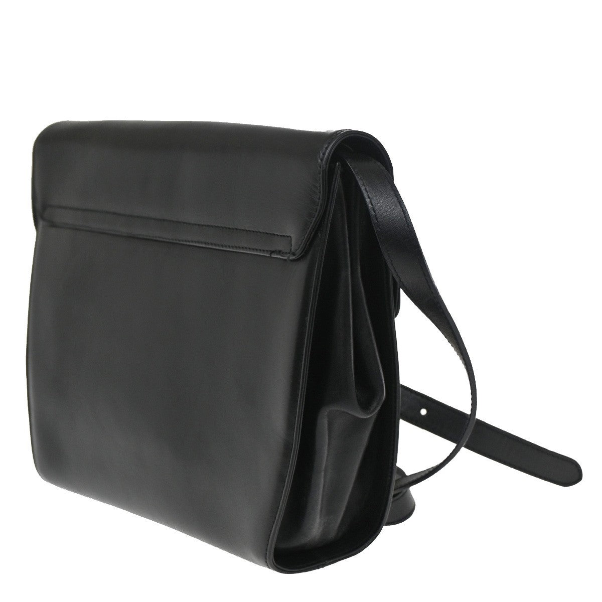 Salvatore Ferragamo Gancini Shoulder Bag Leather, Black, Leather, Shoulder Bag