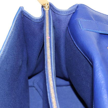 Saint Laurent Muse Two Bag Leather with Canvas, Blue, Leather, Shoulder Bag
