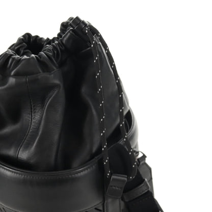 Bottega Veneta Paper Bucket Bag Perforated Leather, BLACK, LEATHER, Shoulder bag