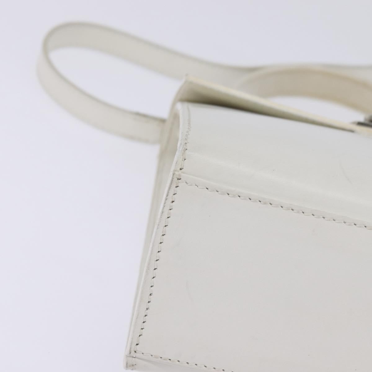 Celine Gancini Handbag Leather, WHITE, LEATHER, Handbag